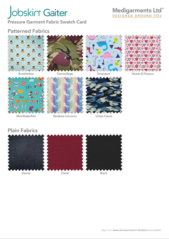 Jobskin Gaiters Printable Fabric Swatch