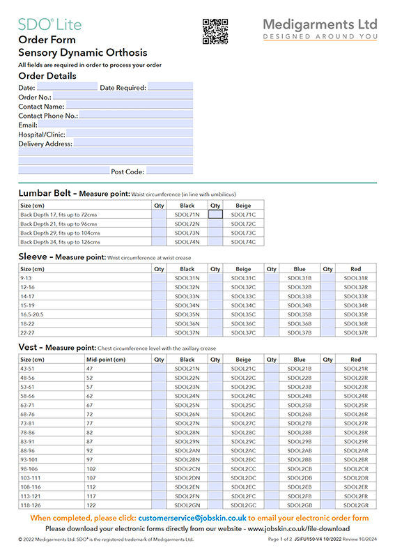 SDO Lite Order Form