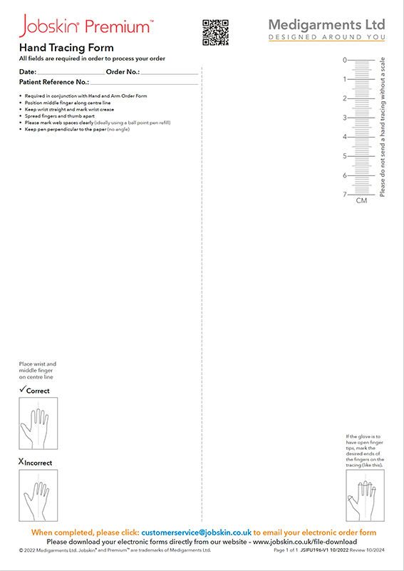 Jobskin Premium - Hand Tracing Form - Electronic