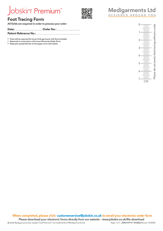 Jobskin Premium - Foot Tracing Form - Electronic