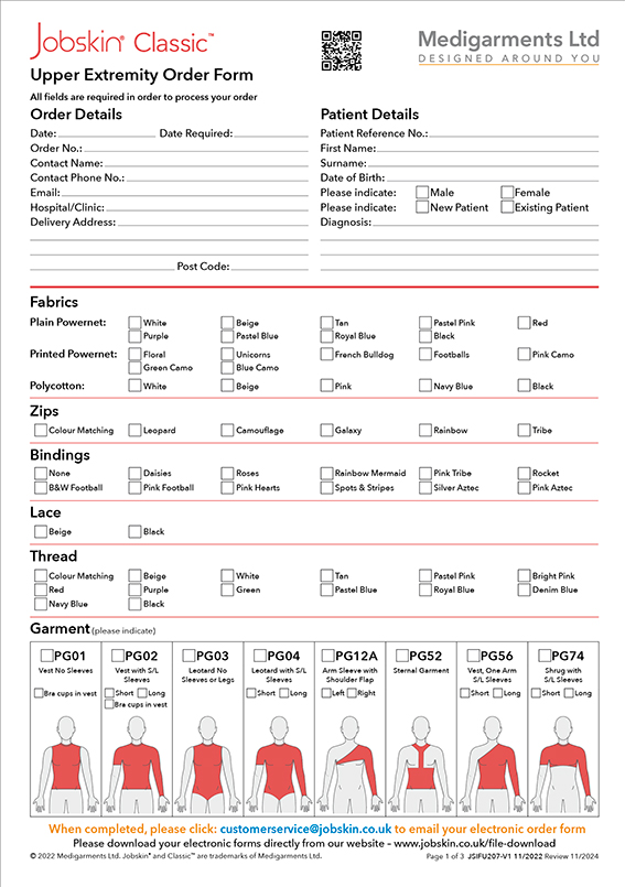 Classic - Upper Extremity Order Form - Electronic Form