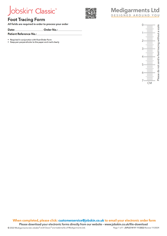 Classic - Foot Tracing Form - Electronic Form