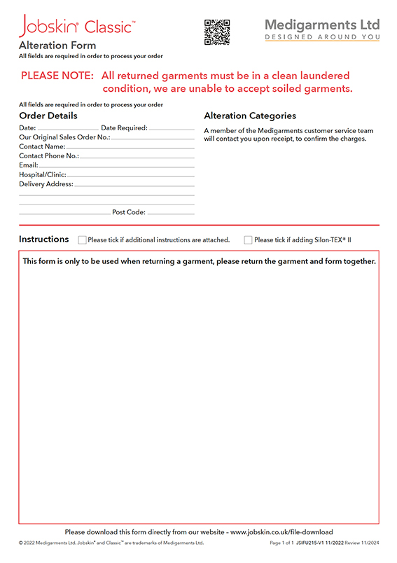 Classic Order/Reorder Form