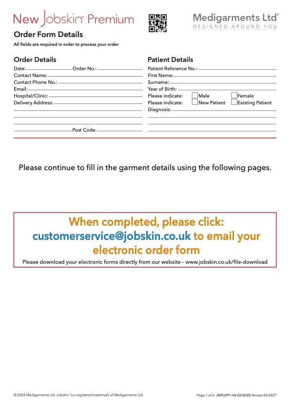 Jobskin® Premium Original - Gauntlet Order Form – Electronic