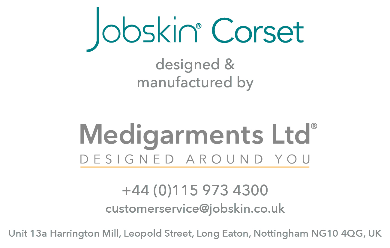 Jobskin Corset address and logo