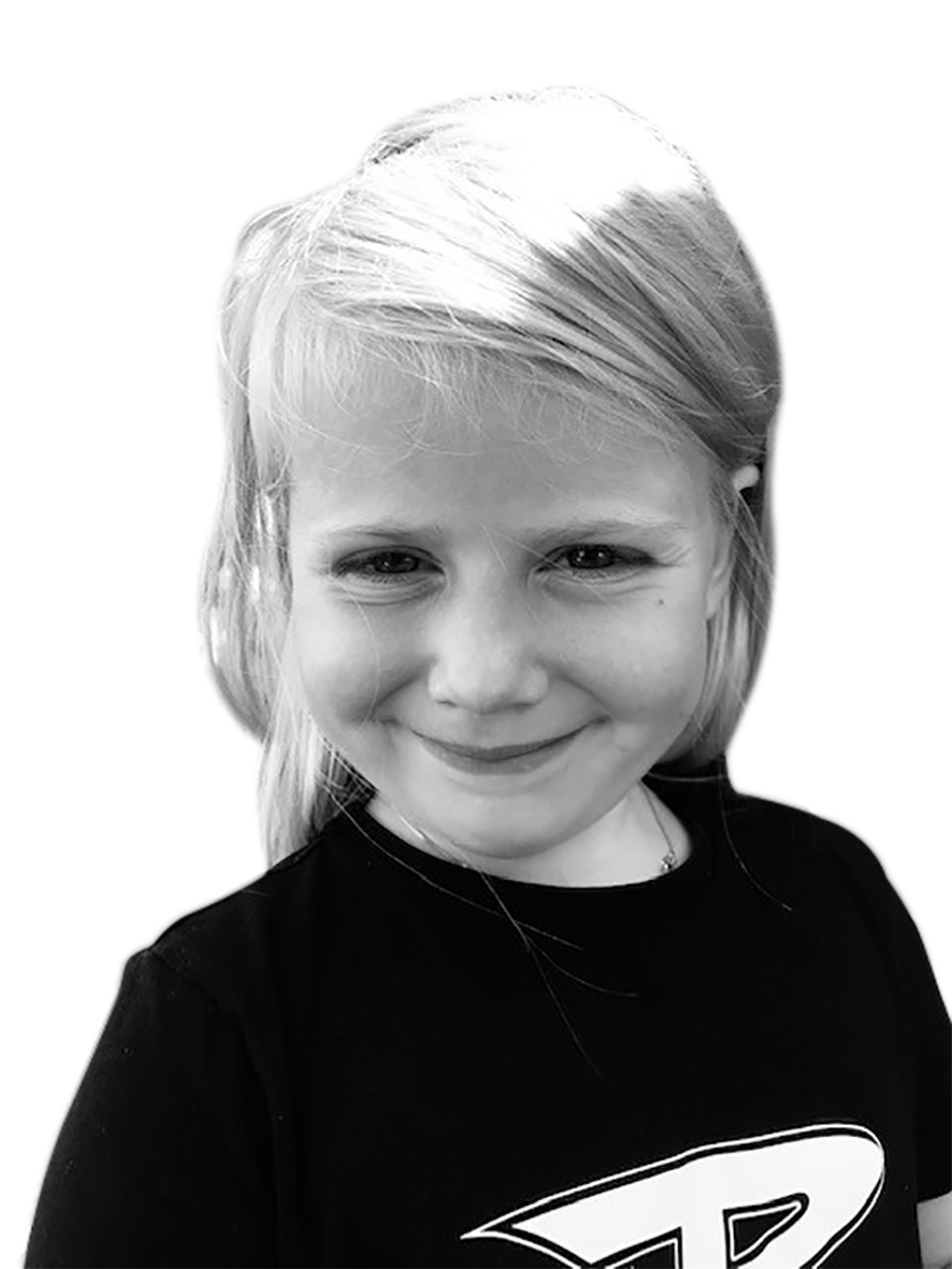 Cleo - 7yrs black white image