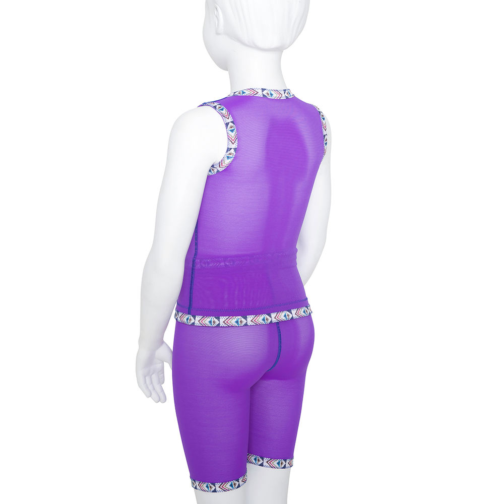 Classic Vest and Shorts Purple Back View