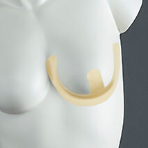 Jobskin Oleeva Breast Anchor Shape close up on mannequin, Breast reconstruction surgery