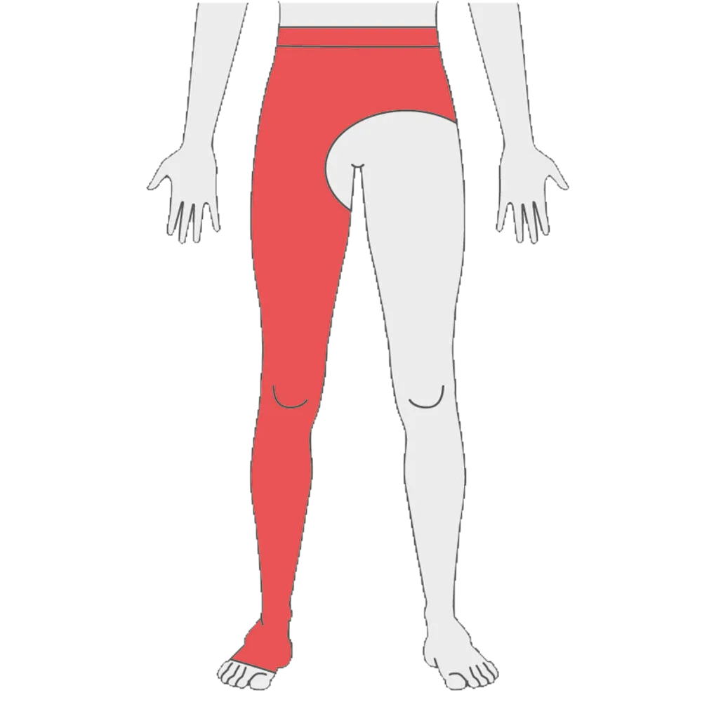 Jobskin® Premium Leggings Waist Height, One Leg, Open Pubis, with or without Feet - PO 1103